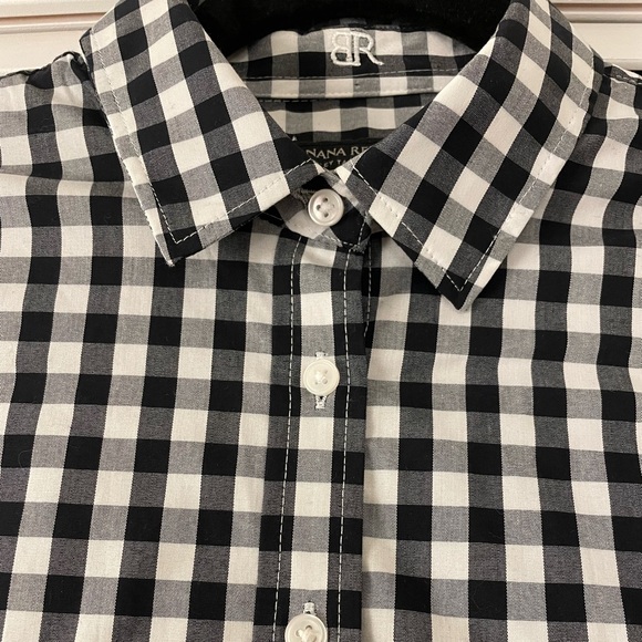 Banana Republic Riley Tailored Fit Gingham Shirt 0 - Picture 2 of 6